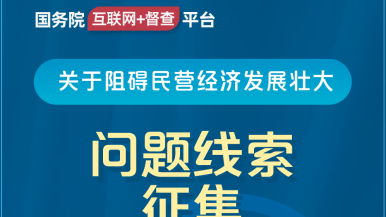 操逼网络视频国务院“互联网+督查”平台公开征集阻碍民营经济发展壮大问题线索